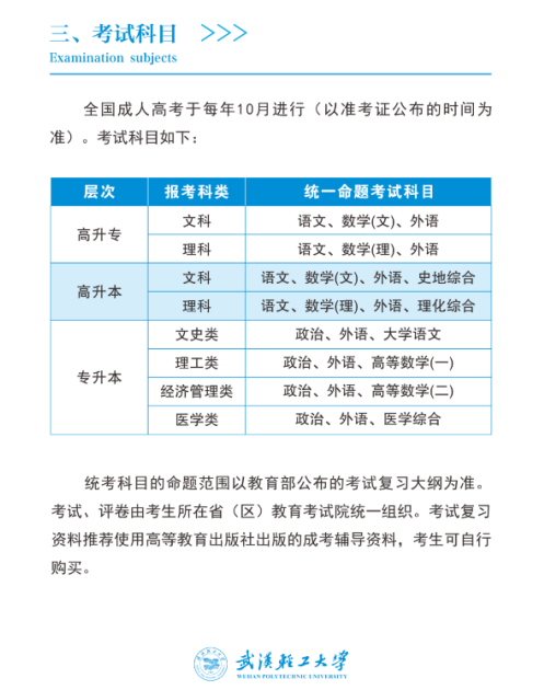 考试科目 考试科目